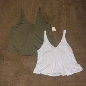 Free People Brown and White Dani Tank sz. M